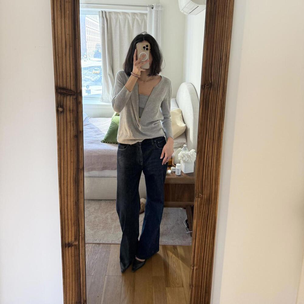 Gray 100% Cashmere Zip Sweater | Soft Lightweight Knit